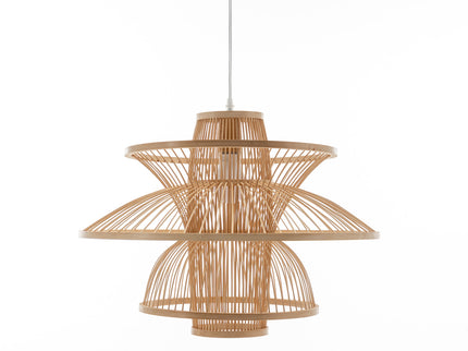 Aurora Natural Hand-Woven Bamboo 3-Layer Pendant Lamp Light