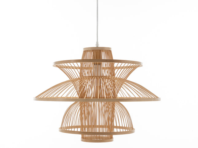 Aurora Natural Hand-Woven Bamboo 3-Layer Pendant Lamp Light