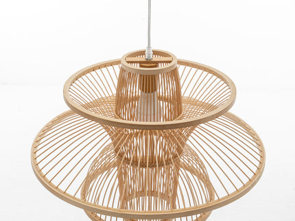 Aurora Natural Hand-Woven Bamboo 3-Layer Pendant Lamp Light