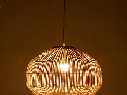 Solara Sphere Natural Hand-Woven Bamboo Cage Pendant Lamp Light