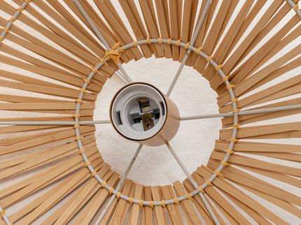 Solara Sphere Natural Hand-Woven Bamboo Cage Pendant Lamp Light