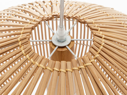 Solara Sphere Natural Hand-Woven Bamboo Cage Pendant Lamp Light