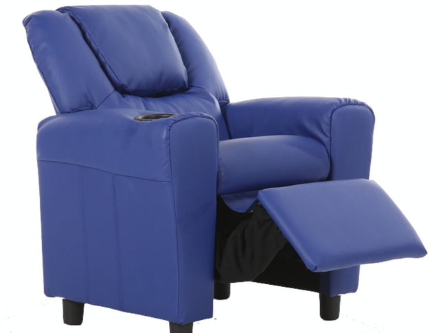 Oliver Kids Recliner Chair Sofa Children Lounge Couch PU Armchair - Blue