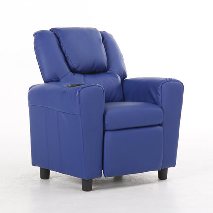 Oliver Kids Recliner Chair Sofa Children Lounge Couch PU Armchair - Blue