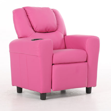 Oliver Kids Recliner Chair Sofa Children Lounge Couch PU Armchair - Pink