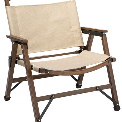 4x Bamboo Foldable Outdoor Camping Chair Wooden Travel Picnic Park Folding - Khaki/Beige