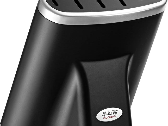 Global Zeitaku 7-Piece Japanese Knife Block Set Made in Japan in Black