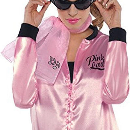3x Grease Pink Ladies Party Costume Jacket Sandy Rizzo 50s Satin Shirt Halloween - Officially Licensed
