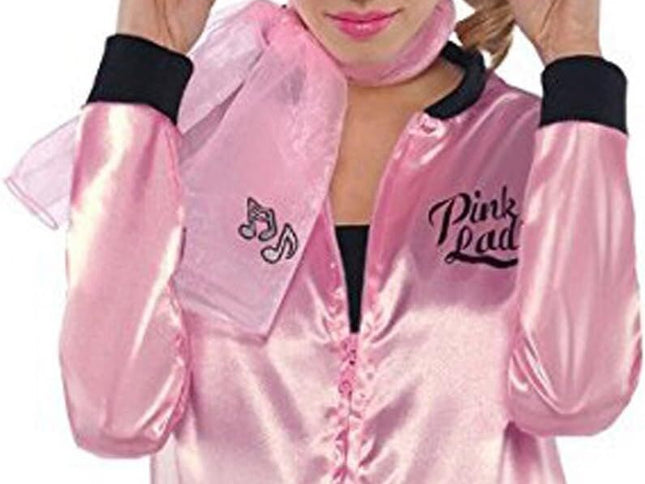 3x Grease Pink Ladies Party Costume Jacket Sandy Rizzo 50s Satin Shirt Halloween - Officially Licensed