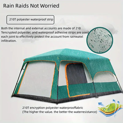 Tasman 3-5 Person Tent Camping Hiking Festival Sleeping - Green