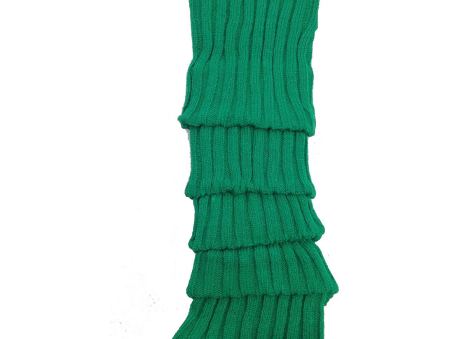 24x Womens Leg Warmers Disco Winter Knit Dance Party Crochet Legging Socks Costume - Green