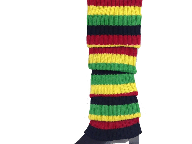 24x Womens Leg Warmers Disco Winter Knit Dance Party Crochet Legging Socks Costume - Indigenous Colours
