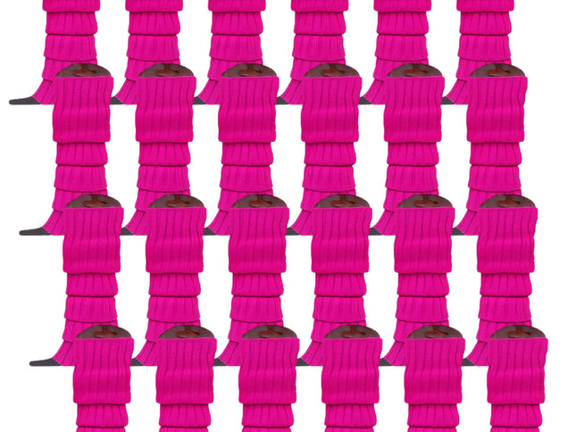 24x Womens Leg Warmers Disco Winter Knit Dance Party Crochet Legging Socks Costume - Purple