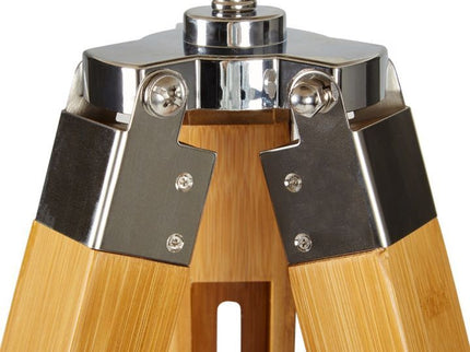 LARGE TRIPOD FLOOR LAMP Linen Shade Modern Light Bamboo Vintage Wooden Retro