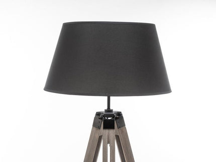 LARGE TRIPOD FLOOR LAMP Linen Shade Modern Light Retro Vintage Wooden