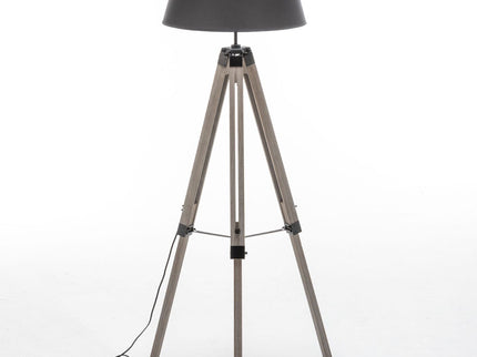 LARGE TRIPOD FLOOR LAMP Linen Shade Modern Light Retro Vintage Wooden