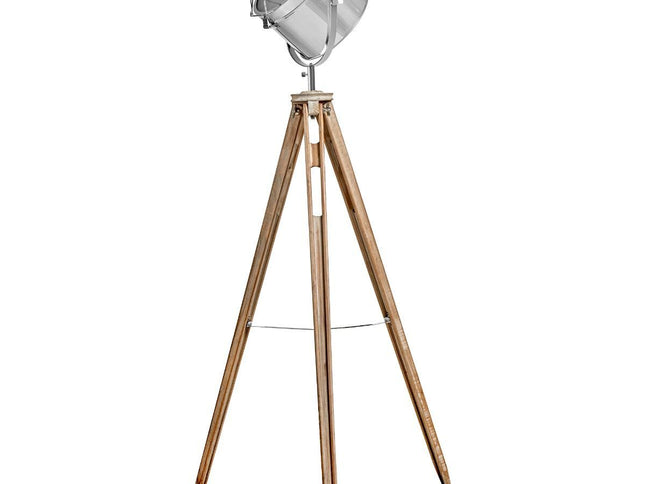 Nautical Tripod Floor Lamp Search Light Modern Chrome Head with Mesh