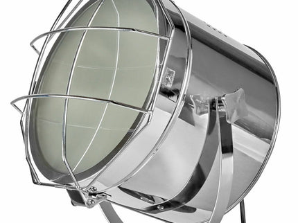 Nautical Tripod Floor Lamp Search Light Modern Chrome Head with Mesh