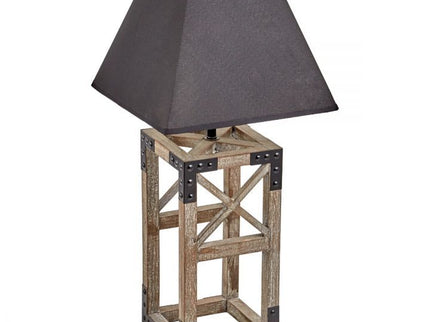 Designer Wooden TABLE LAMP Modern Rustic Geo Industrial Retro  Desk Light