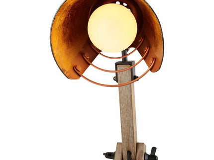 Scandi Modern Natural Wooden Table Lamp Rustic Retro Designer Vintage Light