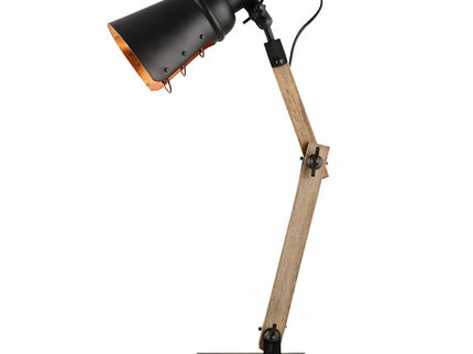 Scandi Modern Natural Wooden Table Lamp Rustic Retro Designer Vintage Light
