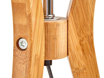 Bamboo Tripod Table Lamp Desk Modern Rustic Geo Light w Linen Shade