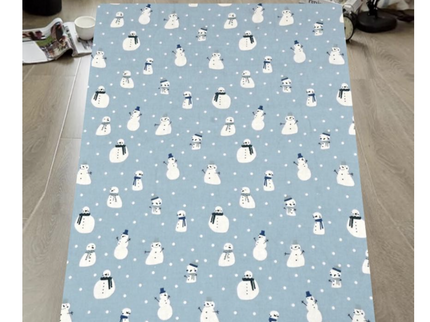 Queen Luxury 100% Cotton Flannelette Fitted Bed Sheet Authentic Flannel - Snowman