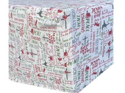 Queen Luxury 100% Cotton Flannelette Fitted Bed Sheet Xmas Flannel - Christmas