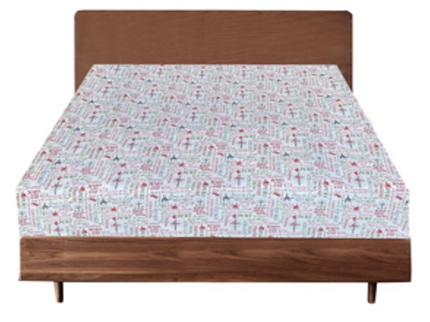 Queen Luxury 100% Cotton Flannelette Fitted Bed Sheet Xmas Flannel - Christmas