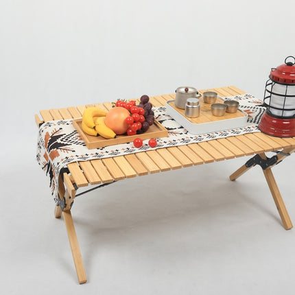 4 Chairs & 1 Table Set Bamboo Camping Folding Portable Outdoor Picnic Travel BBQ