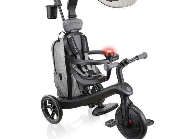 Globber EXPLORER Trike 4in1 DELUXE PLAY -Black/Grey