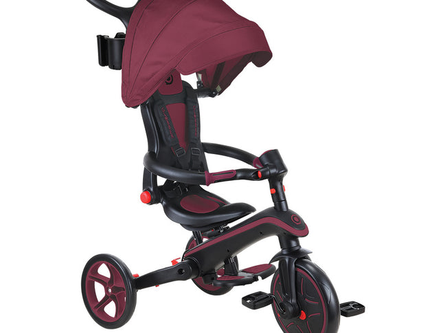 Globber EXPLORER Trike 4in1 FOLDABLE - Burgundy