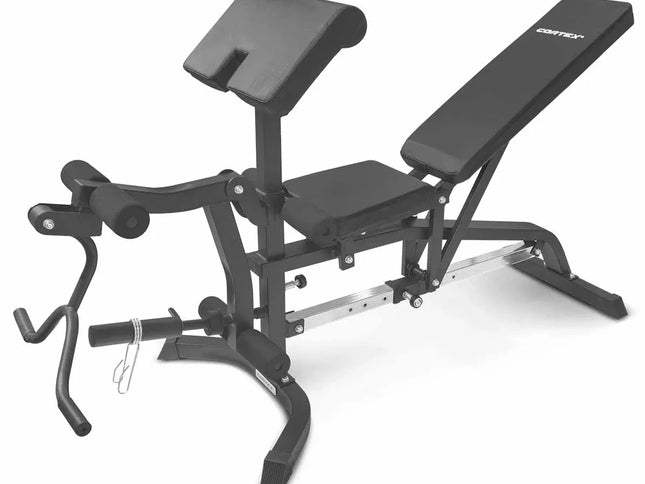CORTEX BN-11 Exercise FID Bench + 85kg Olympic Tri-Grip Weight Plate and Dumbbell Package