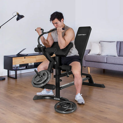 CORTEX BN-11 Exercise FID Bench + 85kg Olympic Tri-Grip Weight Plate and Dumbbell Package