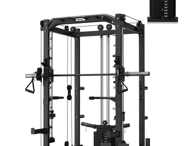 CORTEX SM-20 6-in-1 Power Rack with Smith & Cable Machine