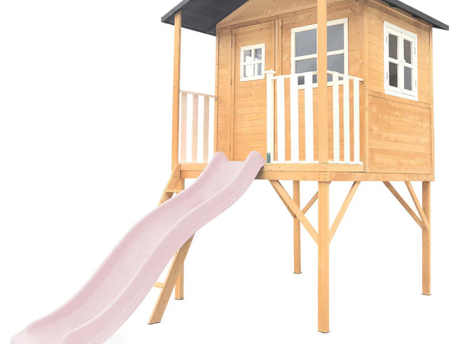 Lifespan Kids Burleigh Cubby House with 2.2m Slide (Pastel Pink)