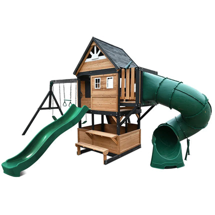 Lifespan Kids Claremont Swing Set & Play Centre with 2.2m Slide (Green)
