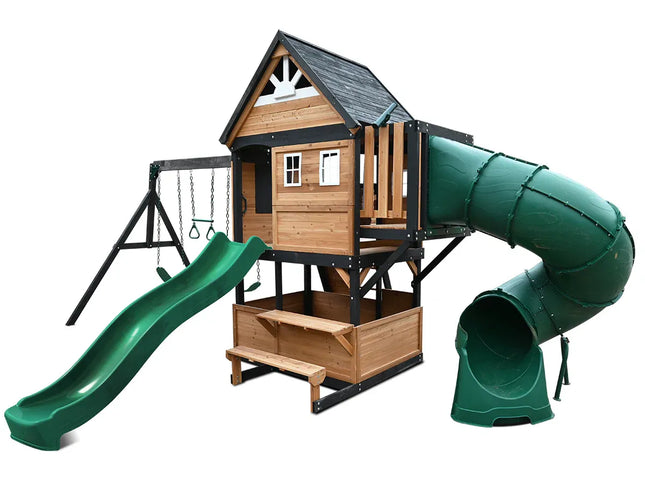 Lifespan Kids Claremont Swing Set & Play Centre with 2.2m Slide (Green)
