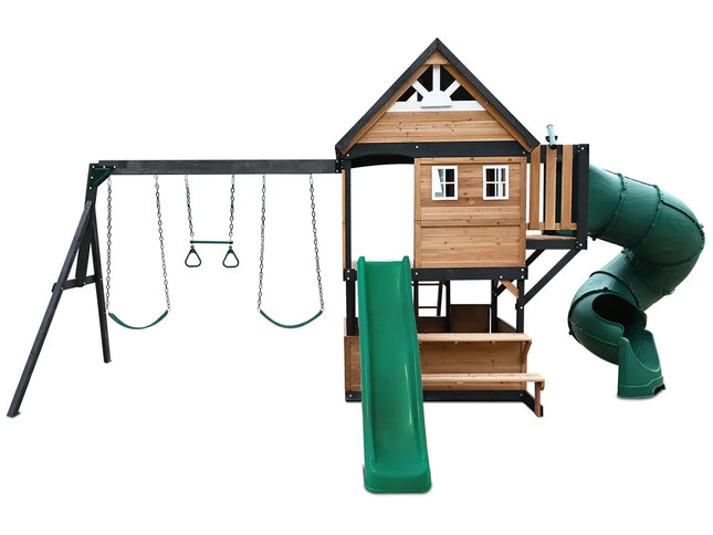 Lifespan Kids Claremont Swing Set & Play Centre with 2.2m Slide (Green)