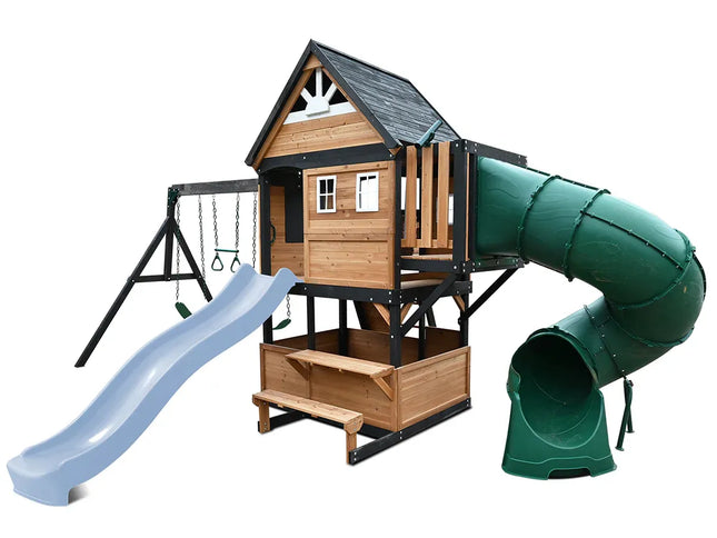 Lifespan Kids Claremont Swing Set & Play Centre with 2.2m Slide (Pastel Blue)