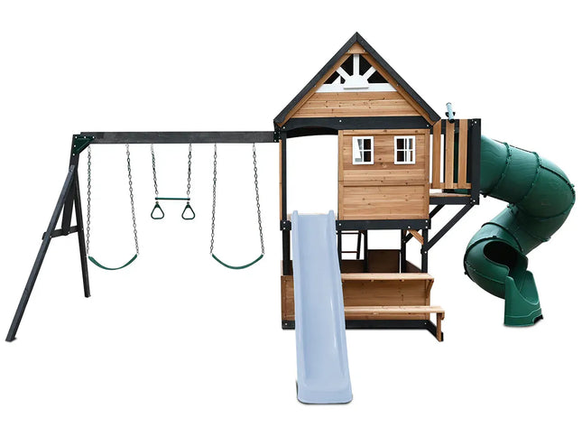 Lifespan Kids Claremont Swing Set & Play Centre with 2.2m Slide (Pastel Blue)