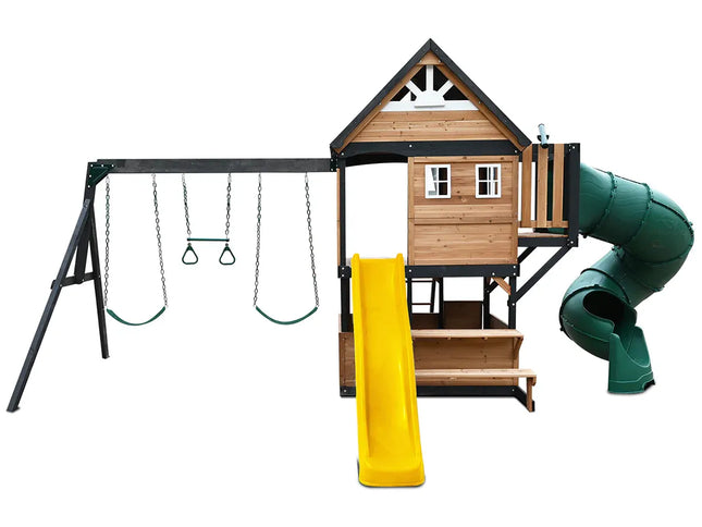 Lifespan Kids Claremont Swing Set & Play Centre with 2.2m Slide (Yellow)