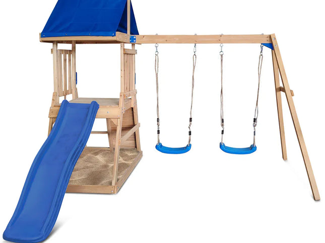 Lifespan Kids Hazelbrook Swing Set & Play Centre with 1.8m Slide (Blue)