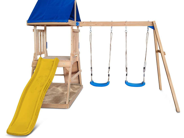 Lifespan Kids Hazelbrook Swing Set & Play Centre with 1.8m Slide (Yellow)
