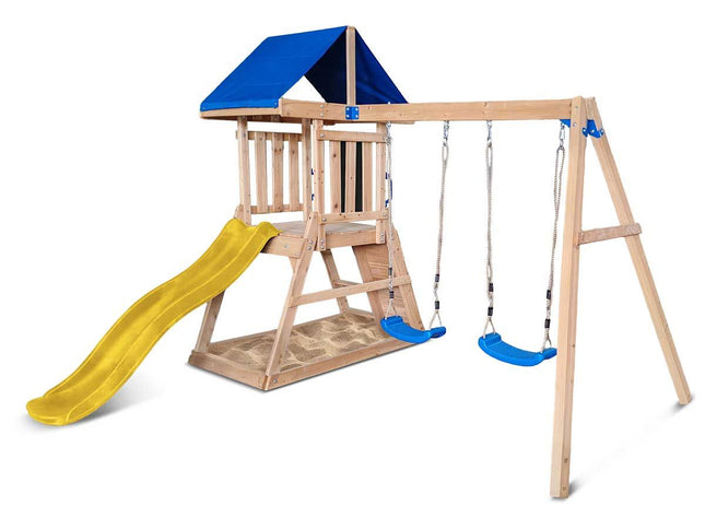 Lifespan Kids Hazelbrook Swing Set & Play Centre with 1.8m Slide (Yellow)