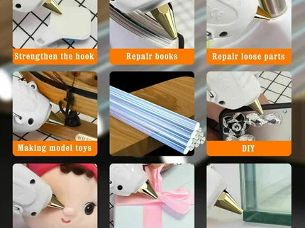 2 X HOT MELT GLUE GUN TRIGGER ADHESIVE WITH STICKS REPAIR KIT FOR USE
