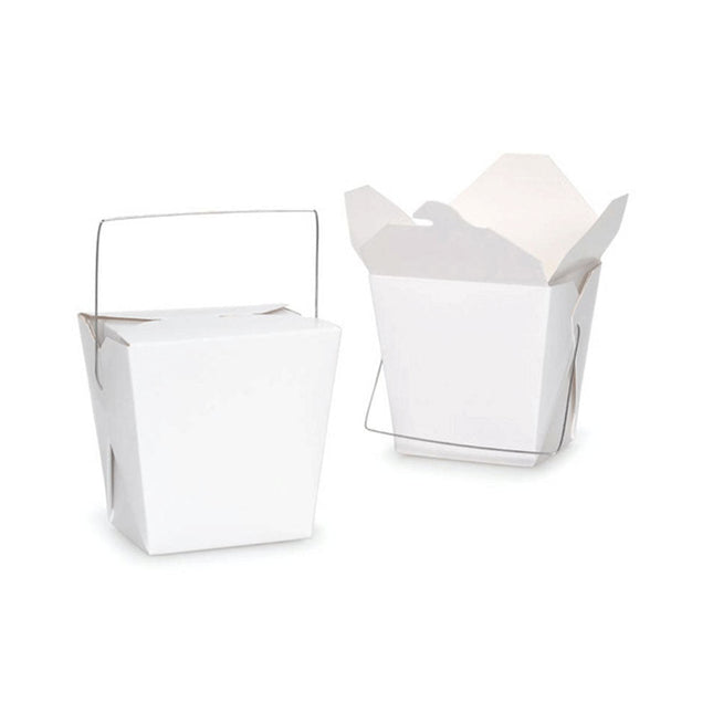 Bulk Packs 450  x 455ML / 16oz White Noodle Box With Metal Handle