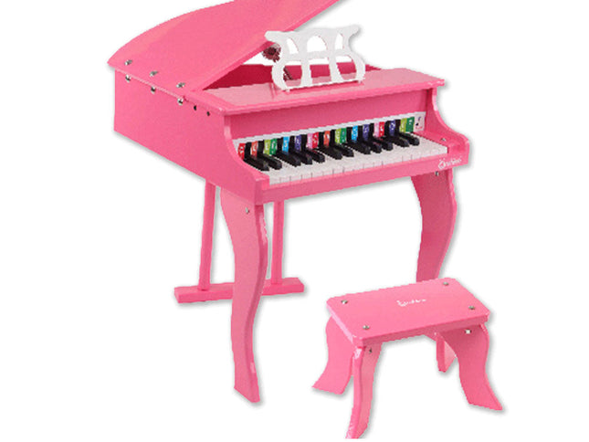 Kids Wooden Pretend Musical Toy Baby Children Grand Toy Mini 30 Keys Piano Pink