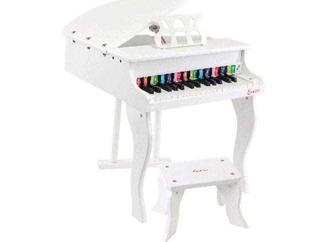 Kids Wooden Pretend Musical Toy Baby Children Grand Toy Mini 30 Keys Piano White