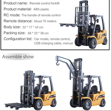 Huina 1/10 RC ForkLift Industrial Construction Engineering Vehicle Toy Trailer